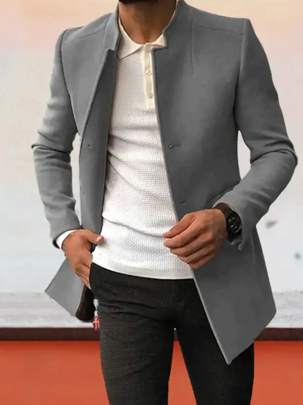 Relaxed Trendy Solid Tweed Blazer Coat