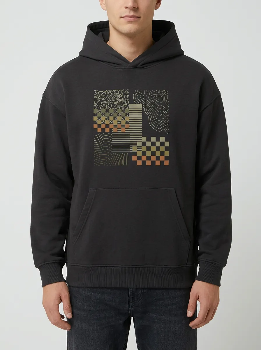 Men's Everyday Geometric Abstract Pattern Print Hoodie