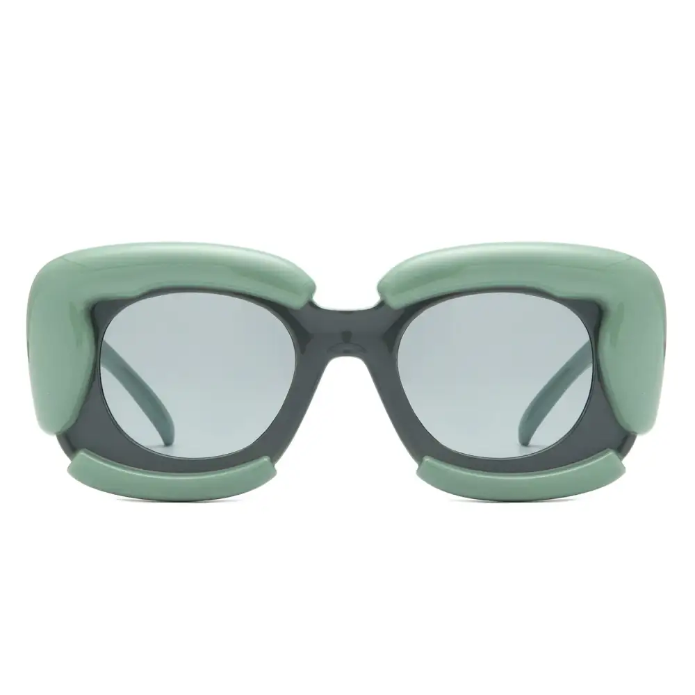 Low Profile Square Geometric Frame Sunglasses