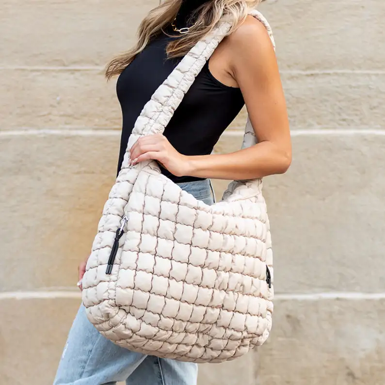 Quilted Puffer Tote Bag