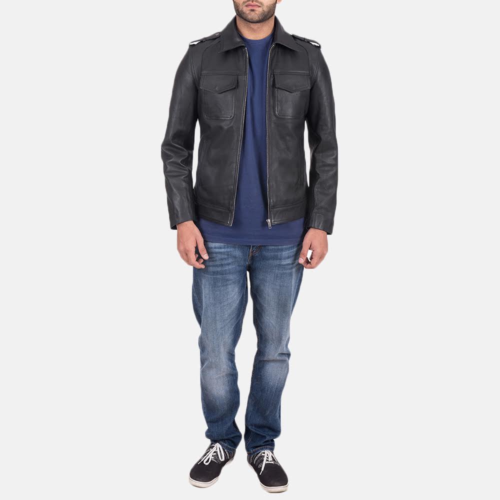Men's Classic Utility Leather Jacket