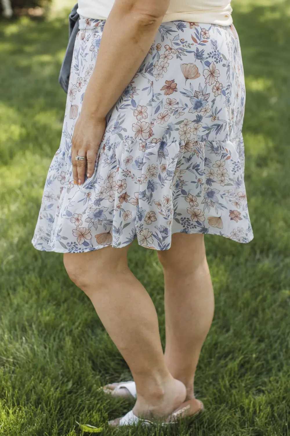 Elastic Waist Floral Everyday Skirt