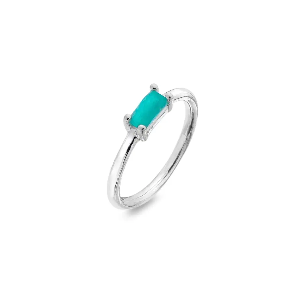 Refined Amazonite Organic Wide Ring