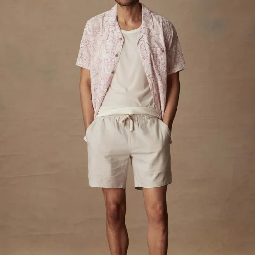 Men's Straight Camp Linen Shirt