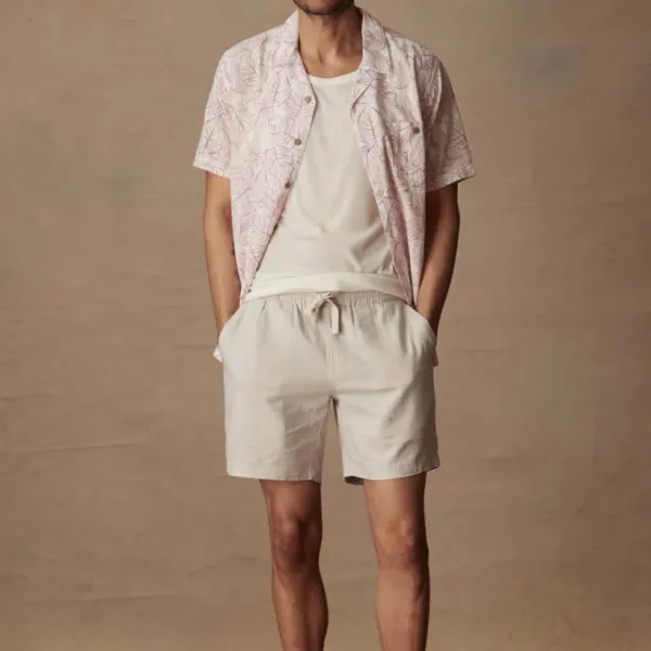 Men's Straight Camp Linen Shirt
