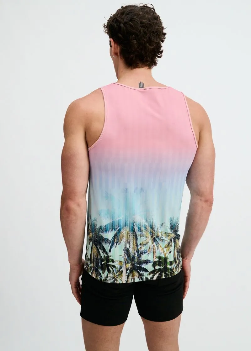 Relaxed Printed Mesh Tank Top