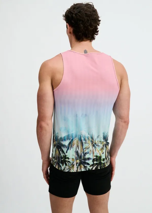 Relaxed Printed Mesh Tank Top