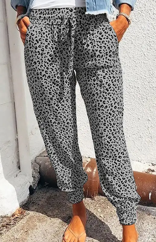 Leopard Print Trousers Pants