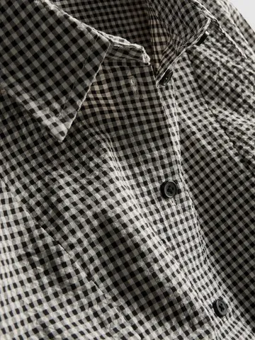 7-15yrs | Check Ruched Blouse