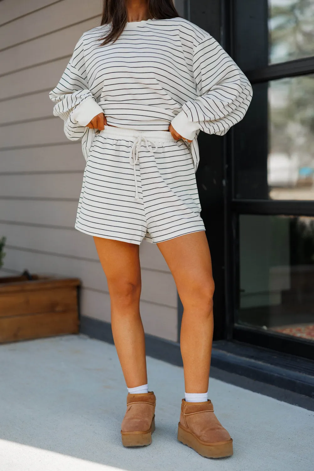 Striped Drawstring Casual Shorts