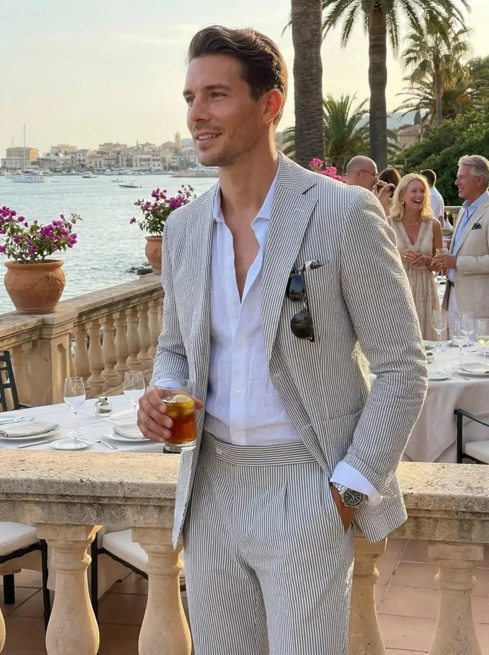 🔥Men's 2-Piece Seersucker Suits Classic Jacket & Trousers