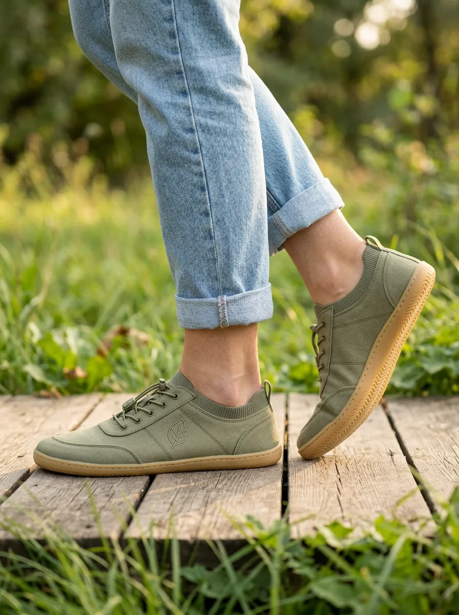 Clean-Look Leaf Graphic Outdoor Look Unisex Barefoot Shoes