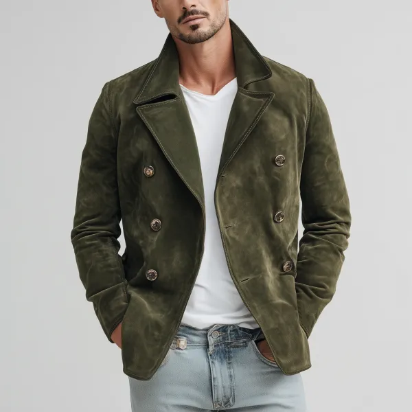 Buttoned Chore Suede Jacket