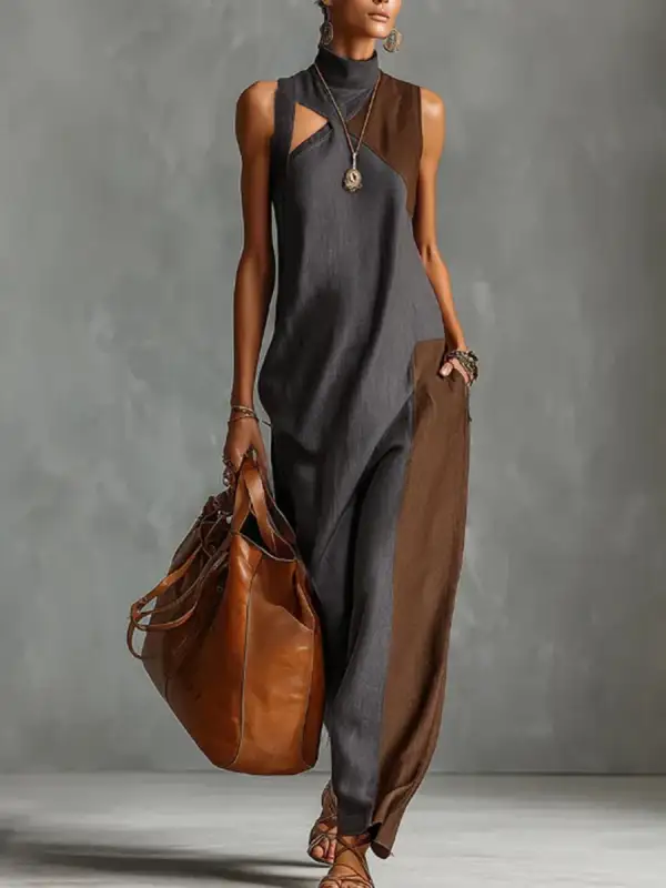 Loose Sleeveless Neck Maxi Dress