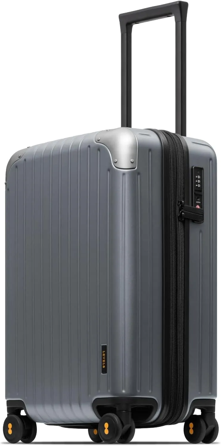 LEVEL8 Carry on Luggage Airline Approved Expandable Hardside Suitcase Black