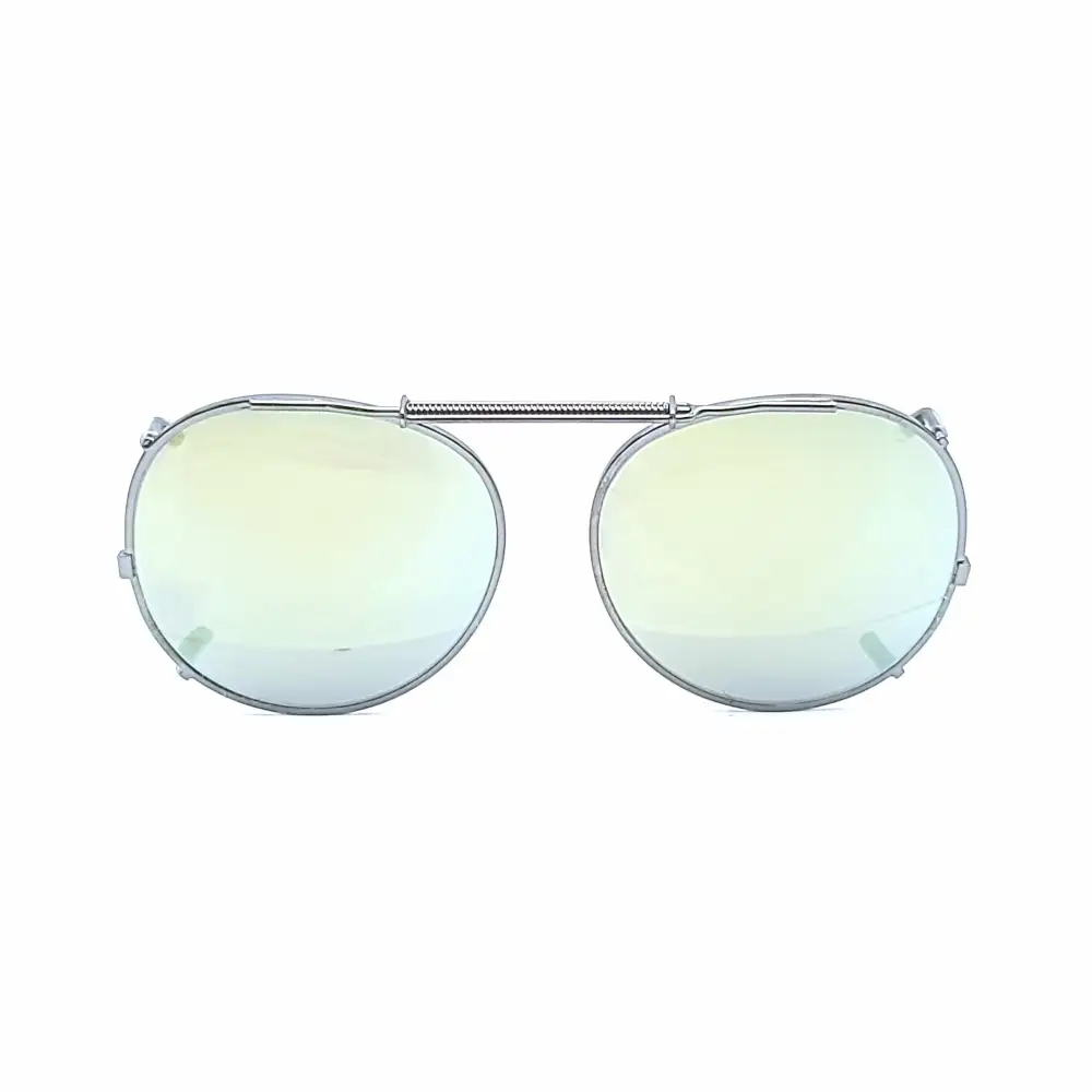 44mm Round Mirrored Clip-On Sunglasses
