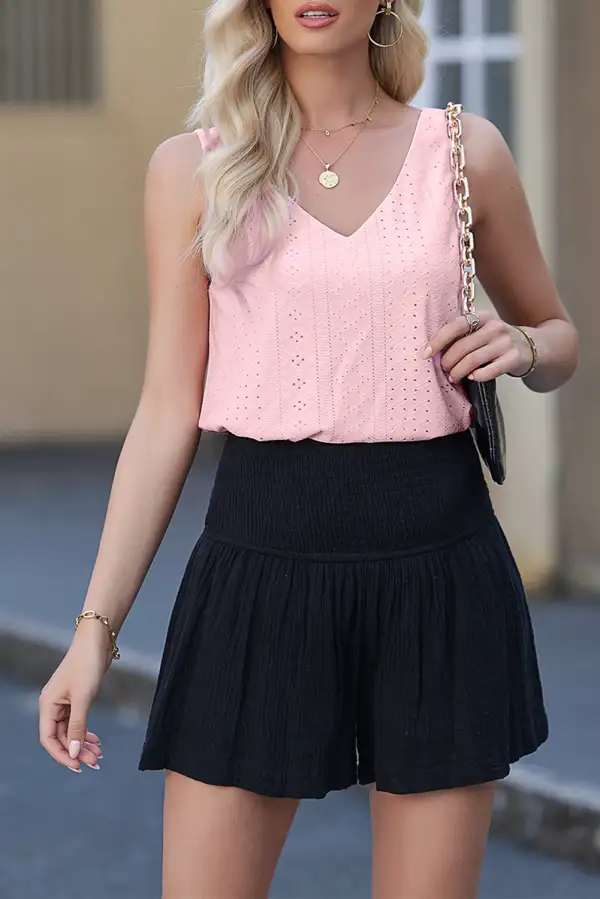 Refined Relaxed Knit Eyelet Tank Top