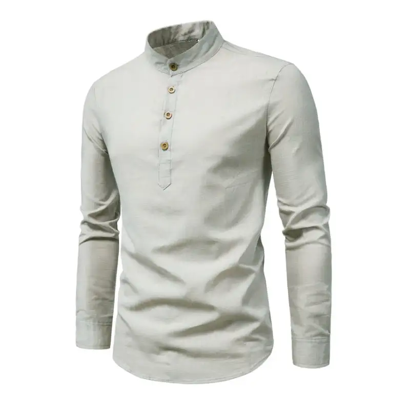 Relaxed Collar Band Shirt