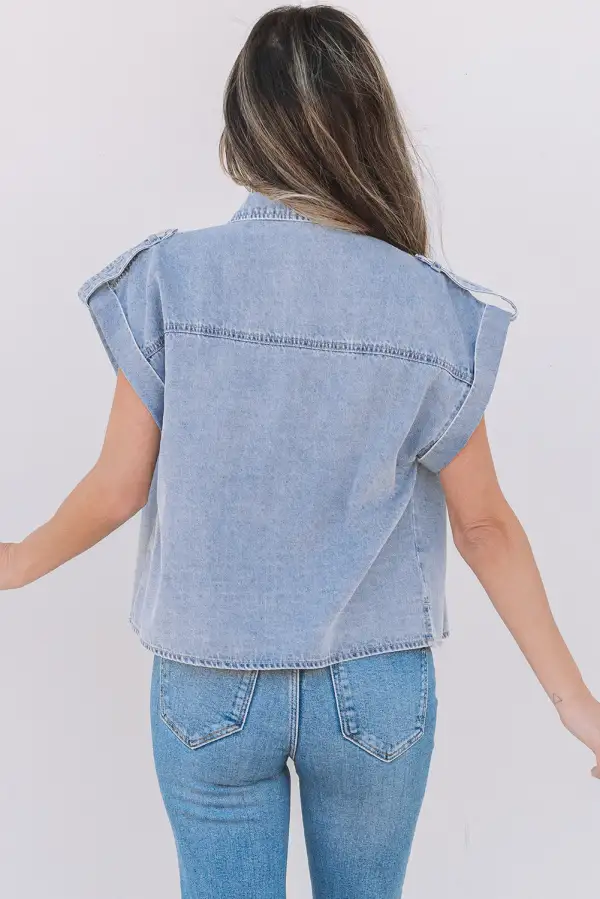 Cap Sleeve Shirt Blouse
