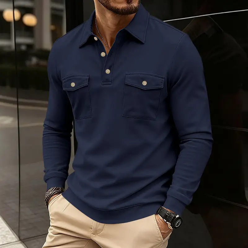 Long Sleeve Fitted Polo Shirt