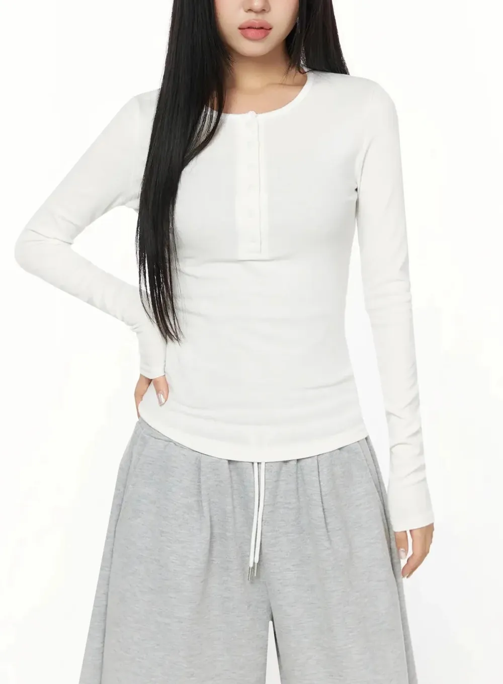 Henley Slim Long Sleeve Tee
