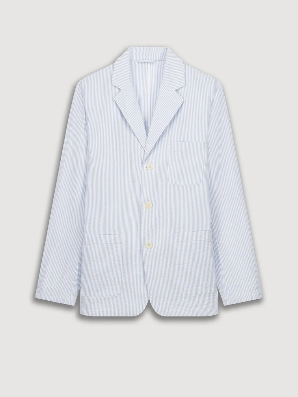 Men's Faded Blue Seersucker Jacket