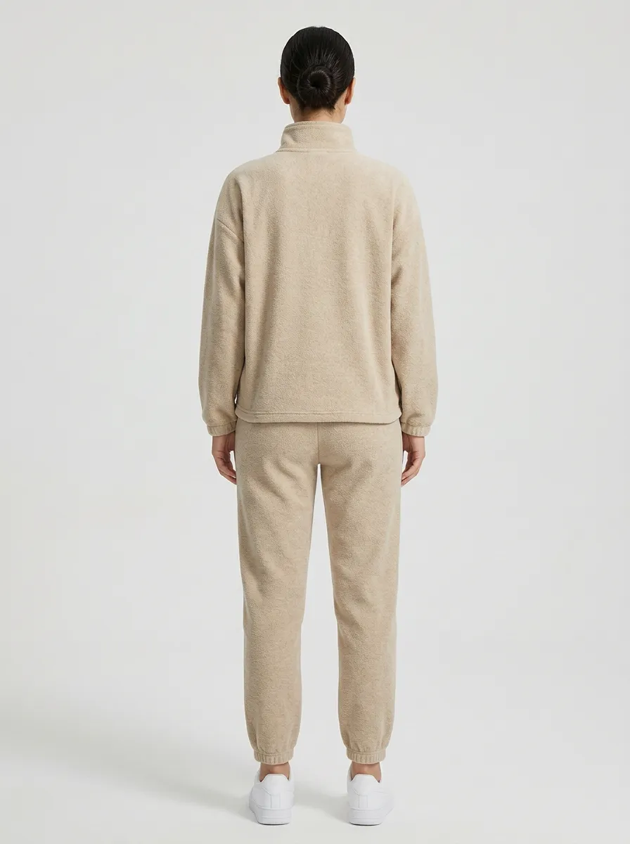 Women's Half-Zip Warm Pullover Jogger Set