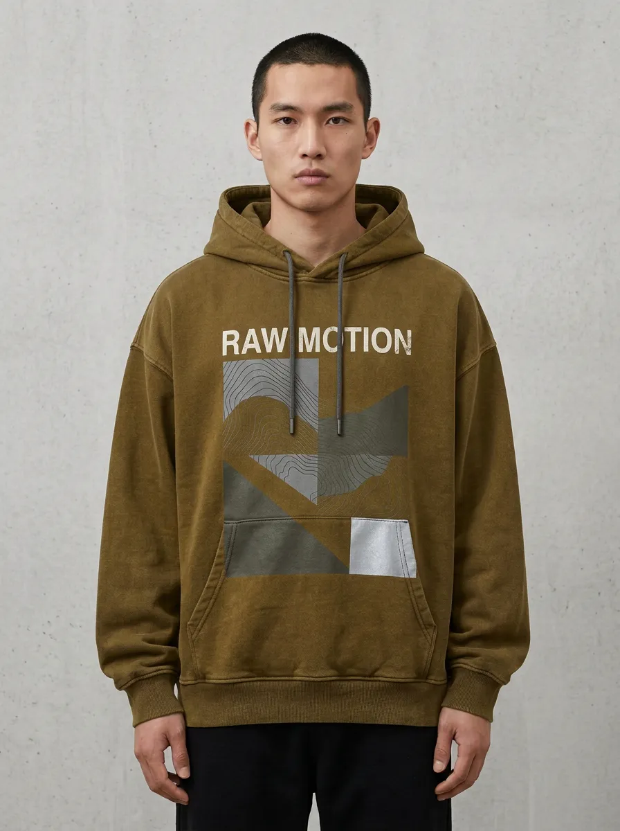 Urban Topographic Geometric Men's Graphic Hoodie