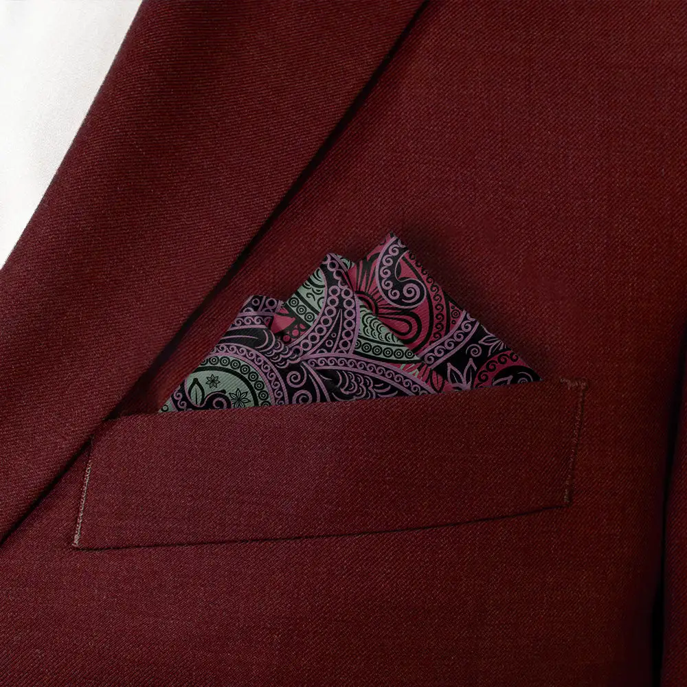 Distinctive Crisp Paisley Pocket Square