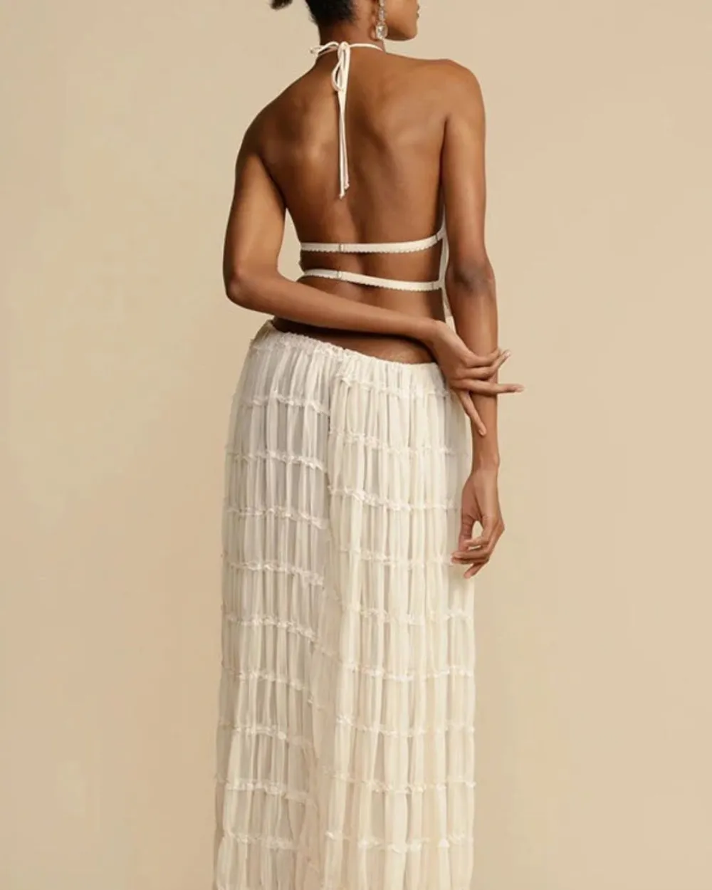 Pleated Back Halter Tank Set