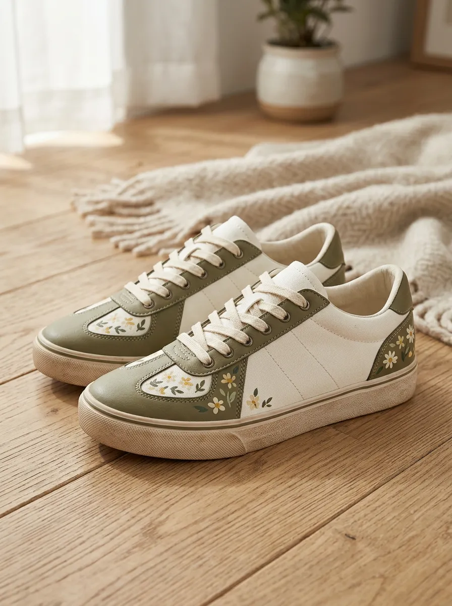 Women's Floral Nature Lover Daisy Printed Sneakers