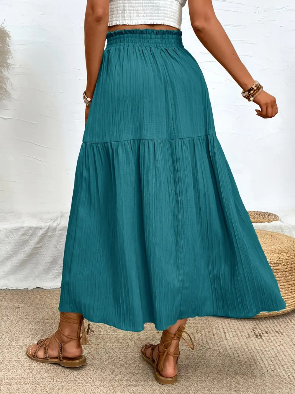 Side Slit Frill Skirt