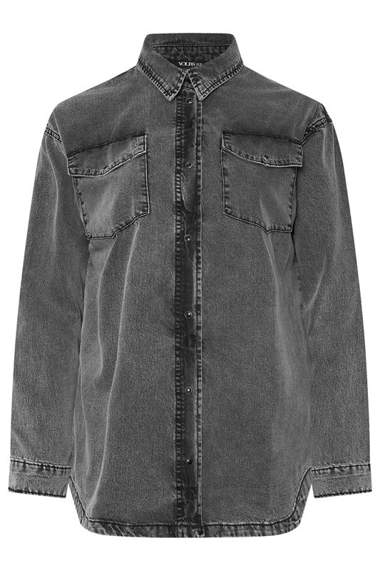 Black Washed Western Denim Shirt detail 4