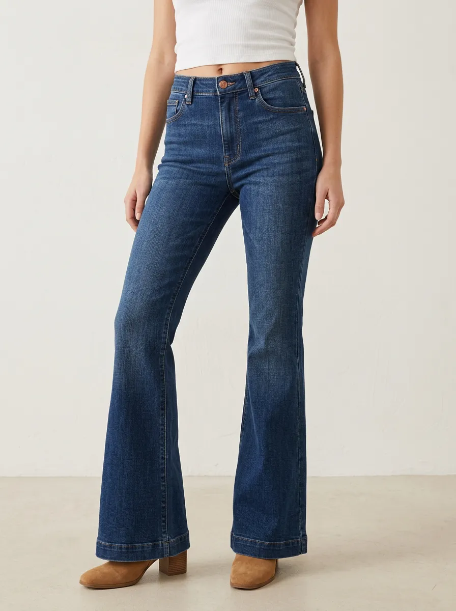 Timeless Flared High Waist Denim Jeans