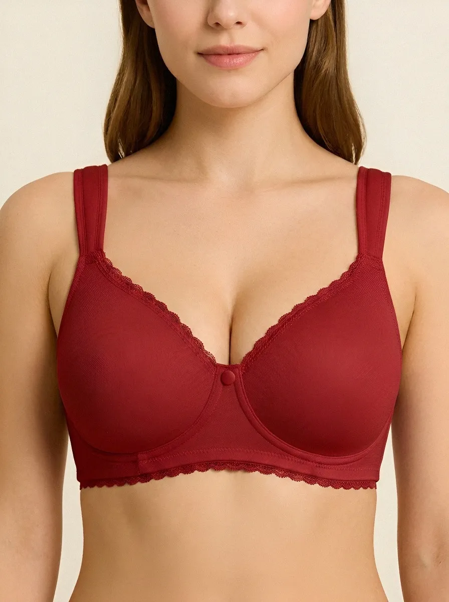 Women's Full-Coverage Underwire Wireless Lace-Trim Bra