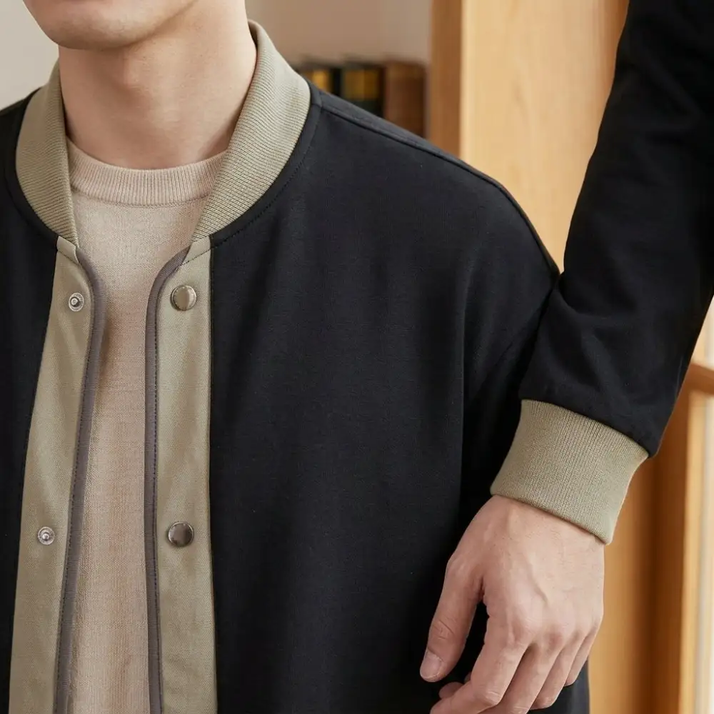 Contrast Stand-Collar Jacket