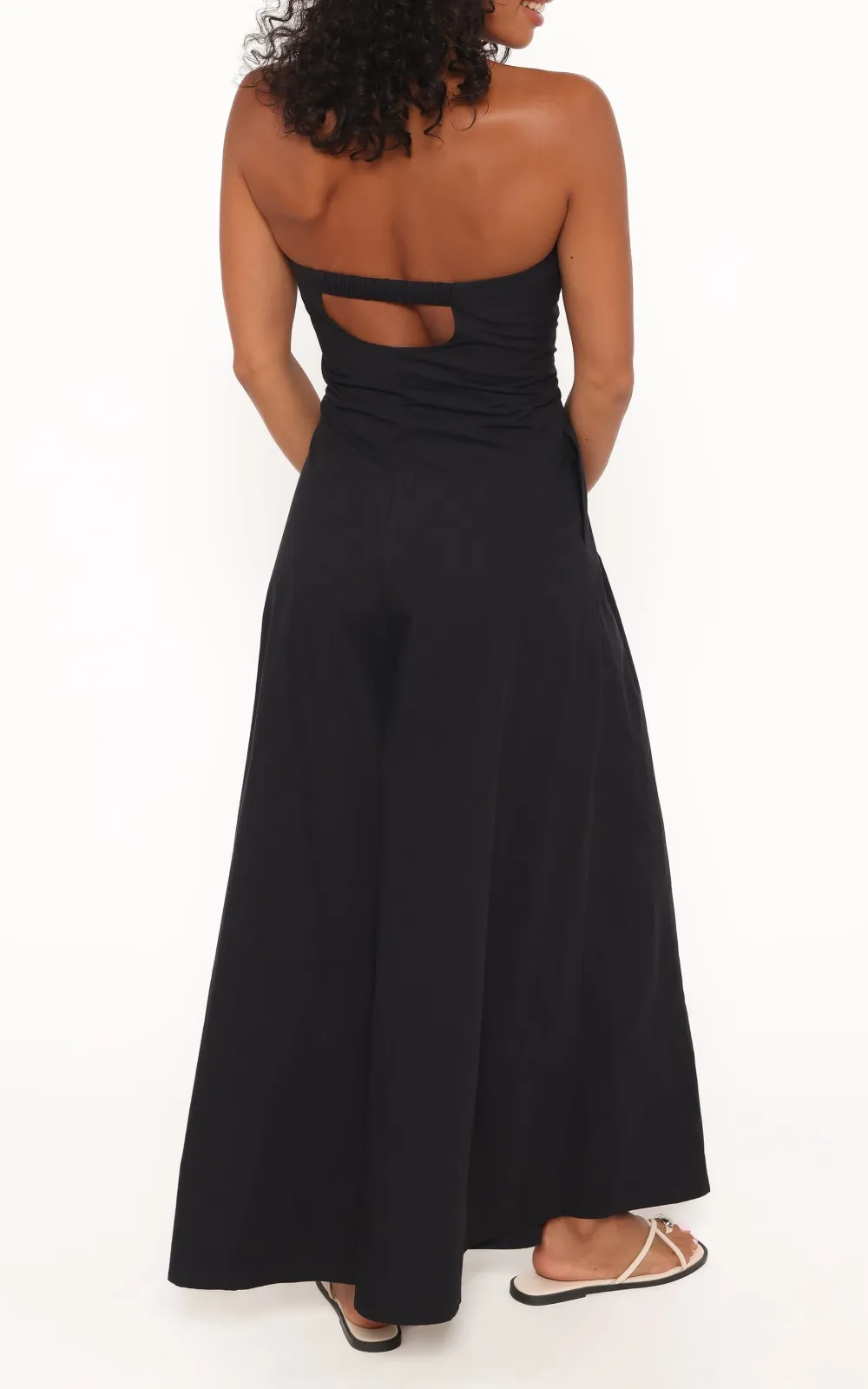 Strapless Wide-Leg Pocket Jumpsuit