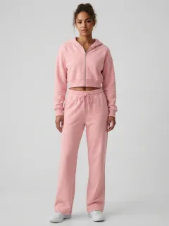 Women's Statement Sport Inspired Cropped Hooded Jacket and Flare Pants Active Set