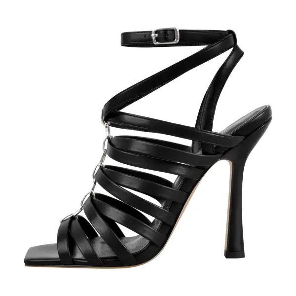 Open Toe Gladiator Hoof Heel Sandals