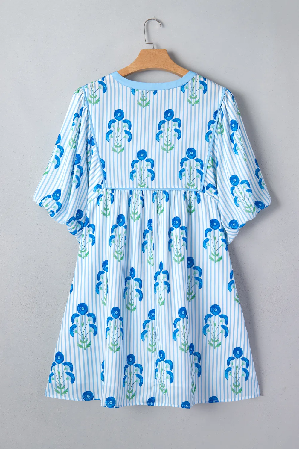 Blue Floral Plus Size Dress