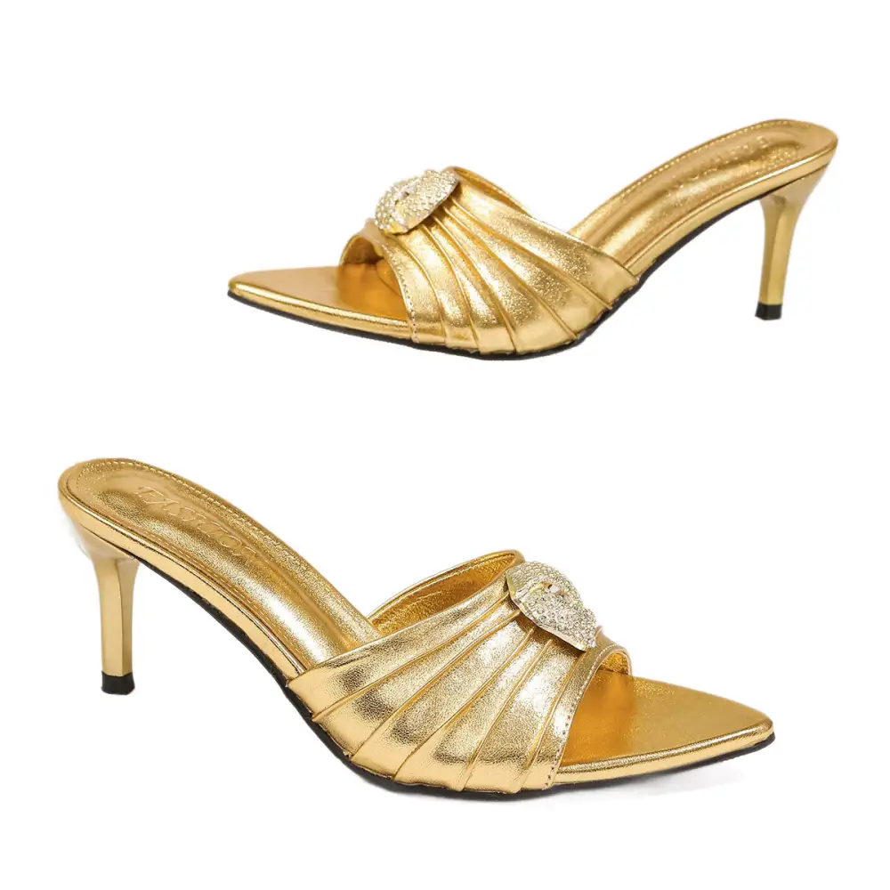Cushioned Pointed Toe Stiletto Slide Sandals