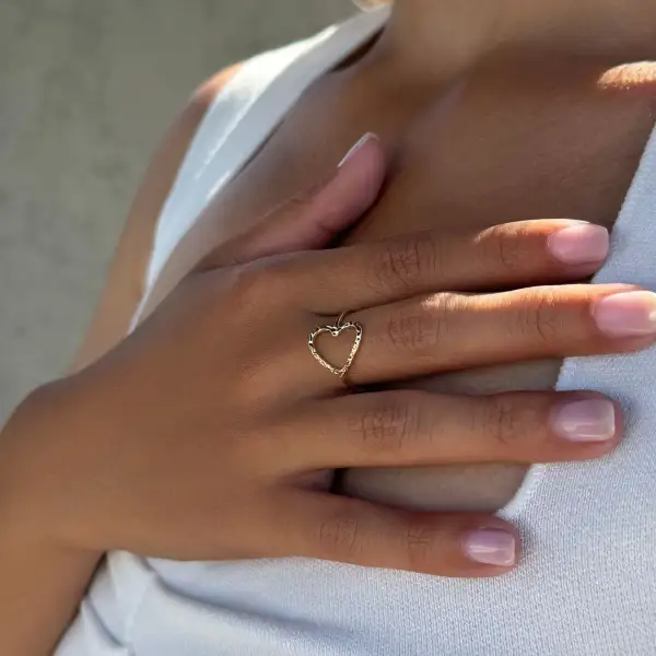 Heart Open-Band Band Fashion Ring
