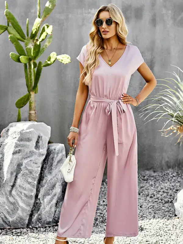 Elegant Clean V Neck Everyday Jumpsuit