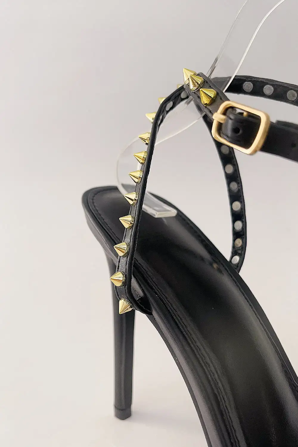 Faux Leather Studded Detail Strappy