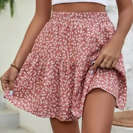 High Waist Floral Skirt