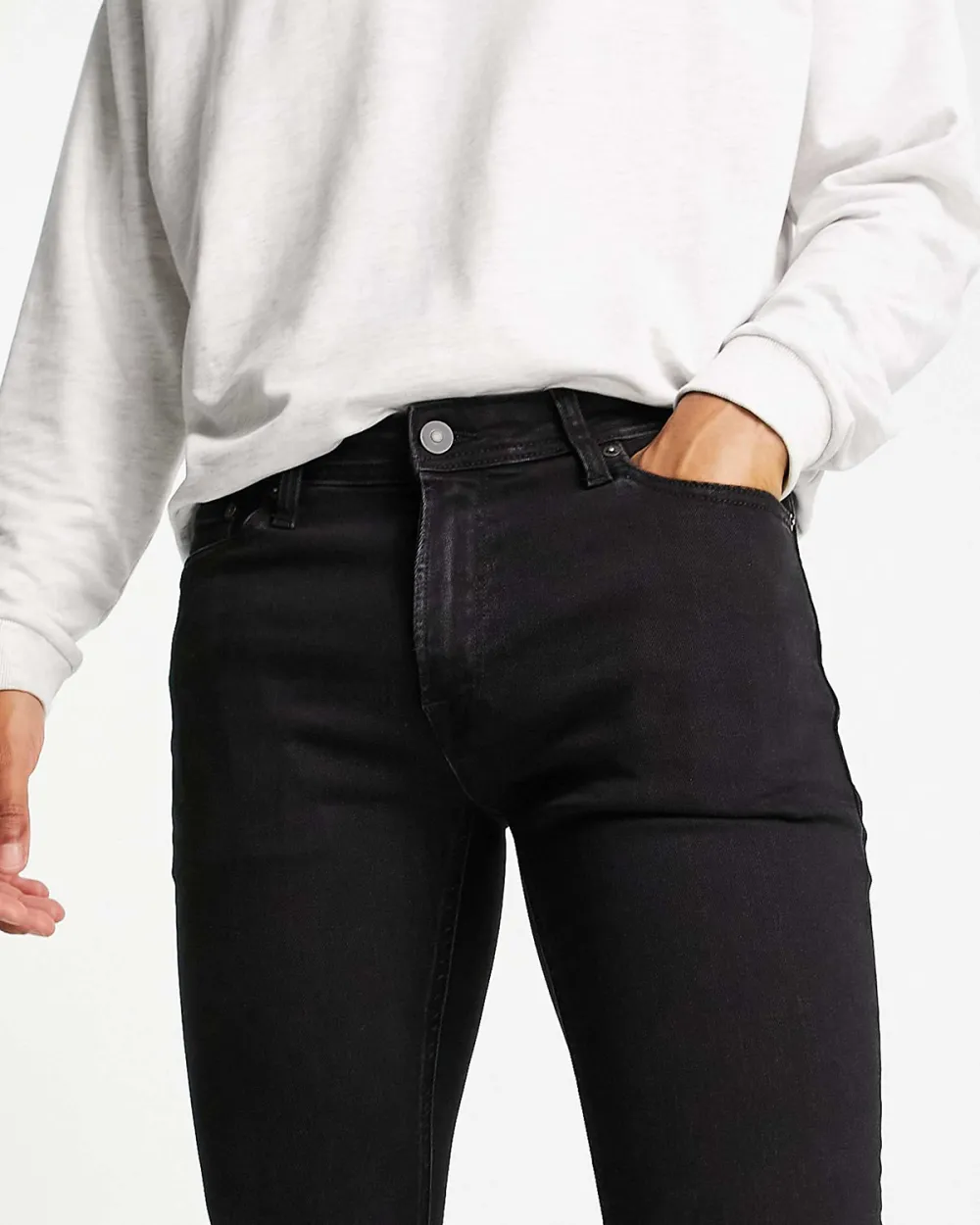 Skinny Fit Stretch Jeans In Mid Blue