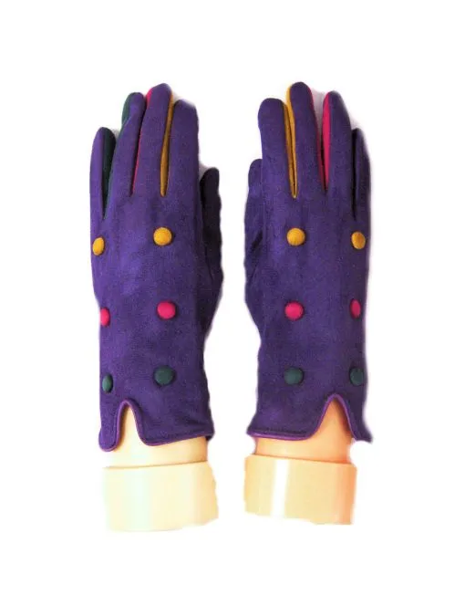 Open Edge Button Detail Gloves