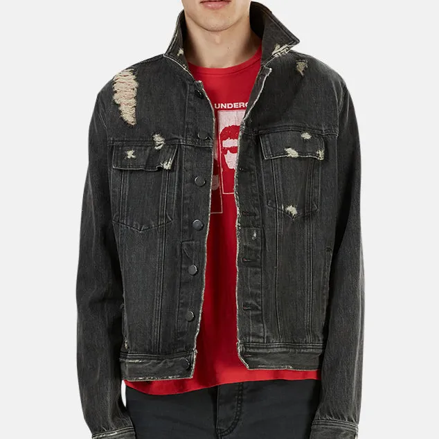 Cotton Distressed Slim Jacket