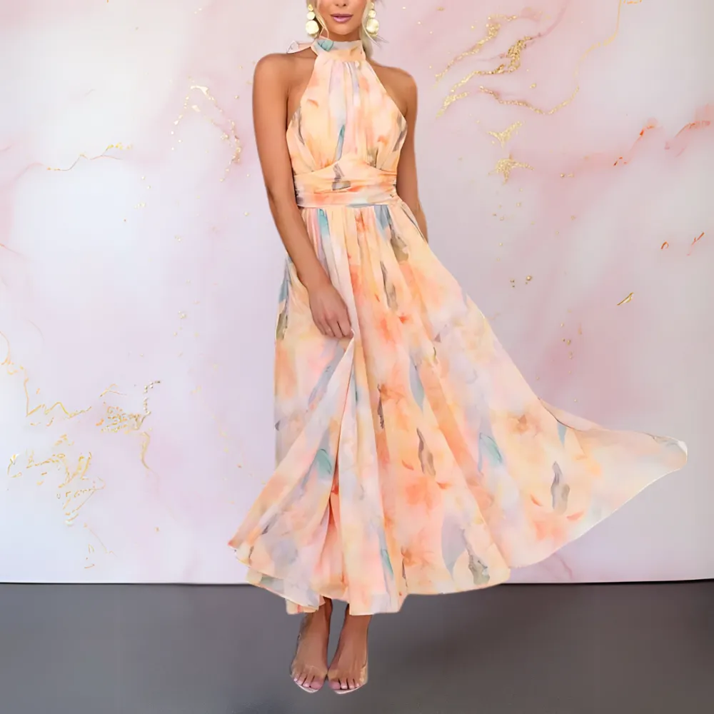 Halter-Neck Woven Maxi Dress