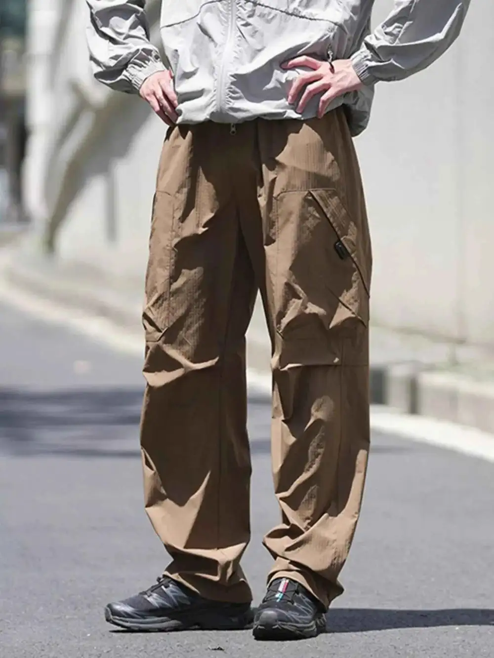 Casual Drawstring Wide Leg Pants